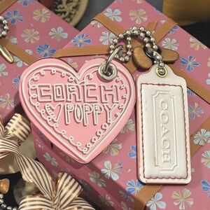 Coach Poppy Heart Keychain, Hangtags & Bag Charms